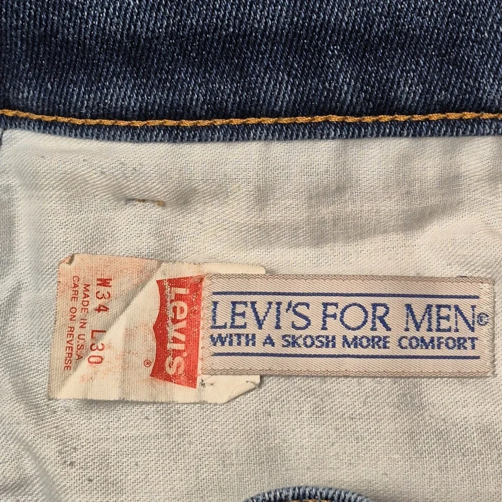 VTG 1982 Levi's For Men Skosh 34x30 Jeans Straight Leg Denim Made in USA